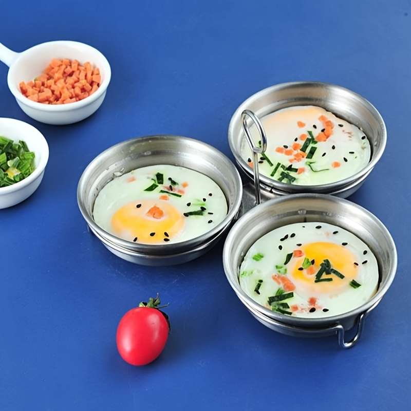 3pcs Stainless steel steaming egg mold for household boiled eggs poached eggs breakfast steam