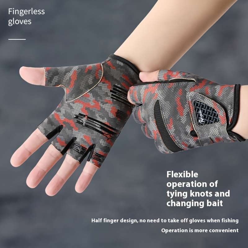 1 Pair Camo uflage Grey Size M Outdoor Sports Gloves