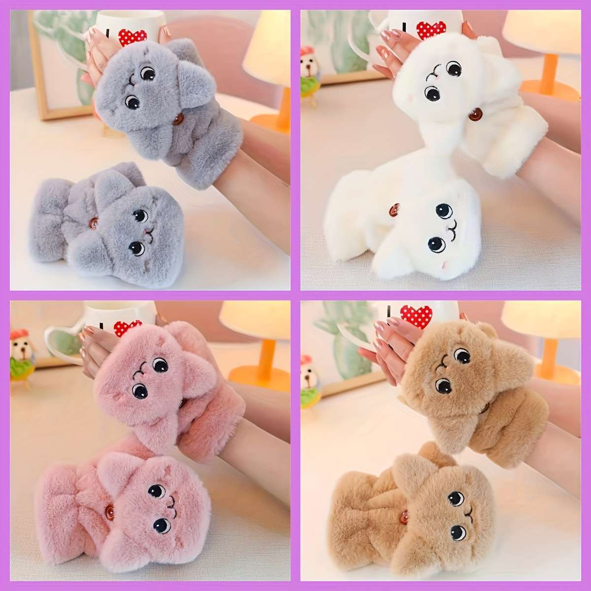 1 Pair Grey Warm Gloves