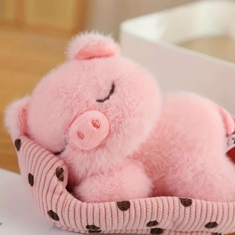 1pc Cute Animal And Bird Nest Plush Toy Pig