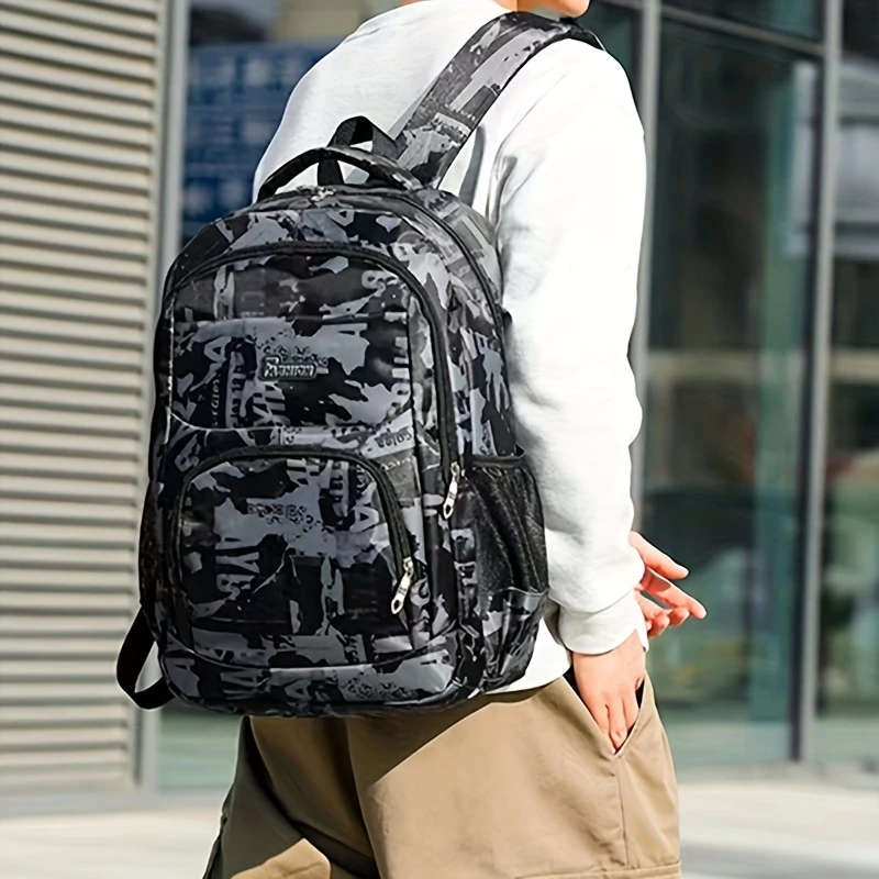 1pc Multifunctional Large Capacity Casual Daypack with Adjustable Straps Lightweight Breathable