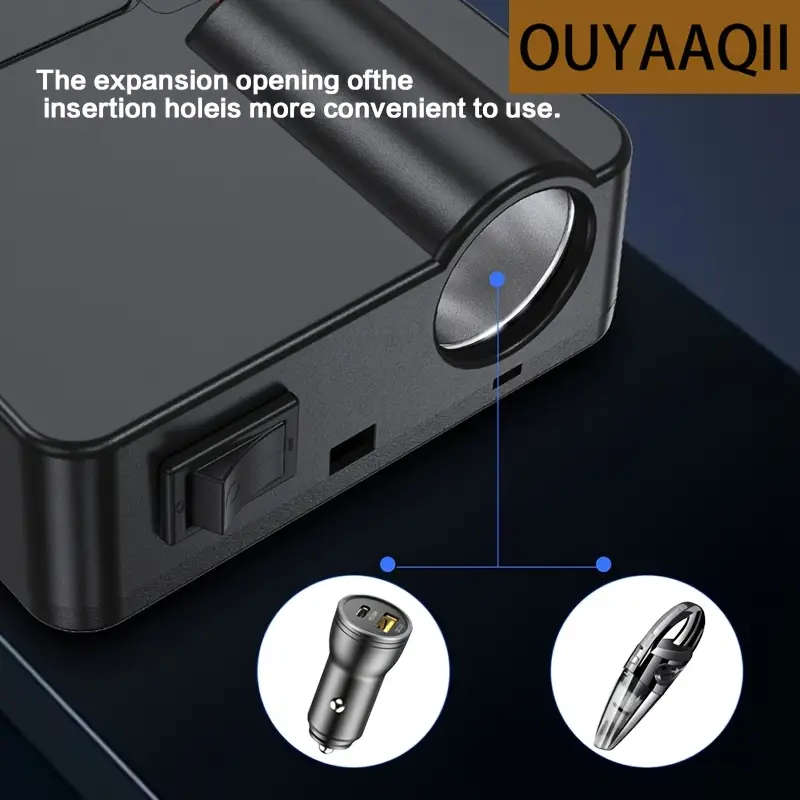 200W High-Power Car Inverter Converter - 12V/24V to 220V