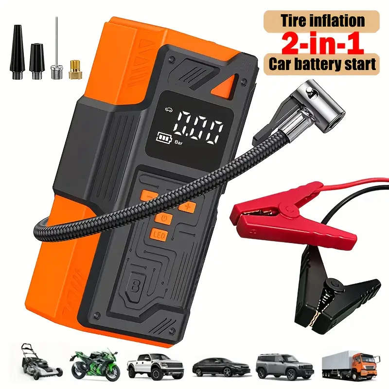 Heavy-Duty Car Emergency Booster - Tire Inflator and Jump Starter