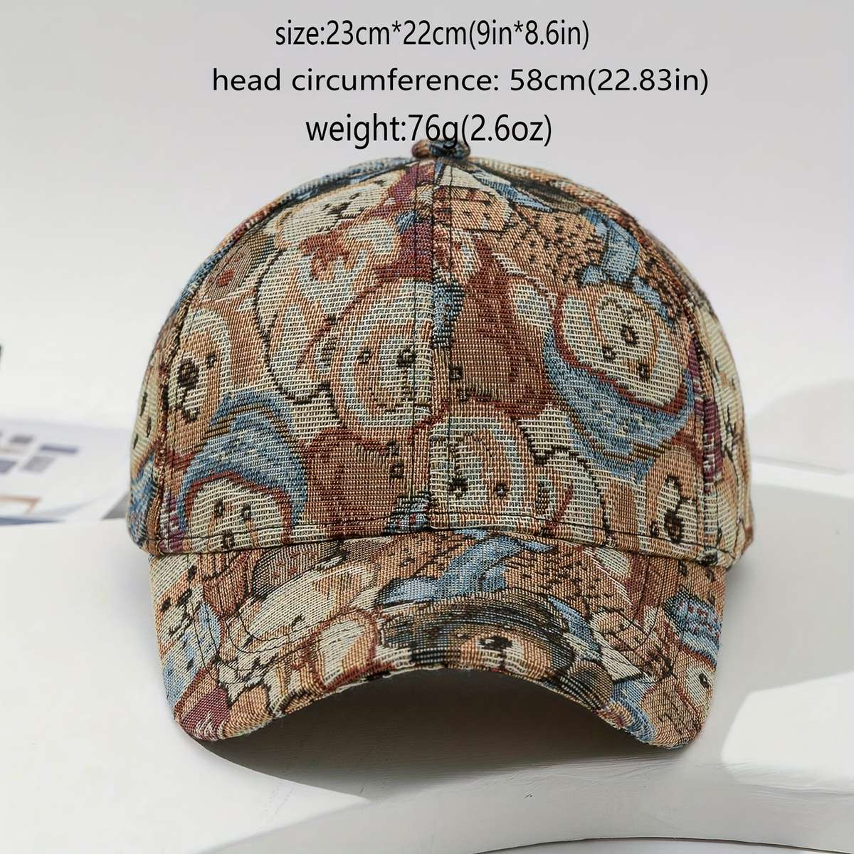 Vibrant Bear Print Unisex Cotton Baseball Cap Trendy Sun Protection Breathable Adjustable
