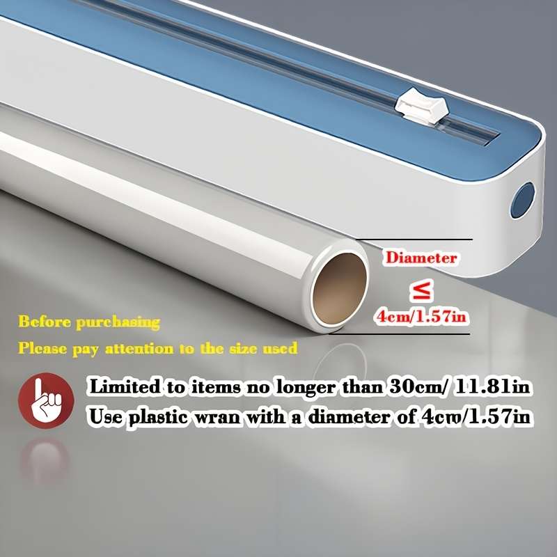 1pc Dual-Action Fresh Wrap Dispenser Cutter Multi-Purpose Kitchen Sealer for Plastic Tin Foil