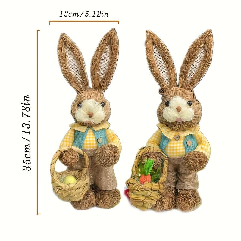 2pcs Handcrafted Easter Bunny Decorations