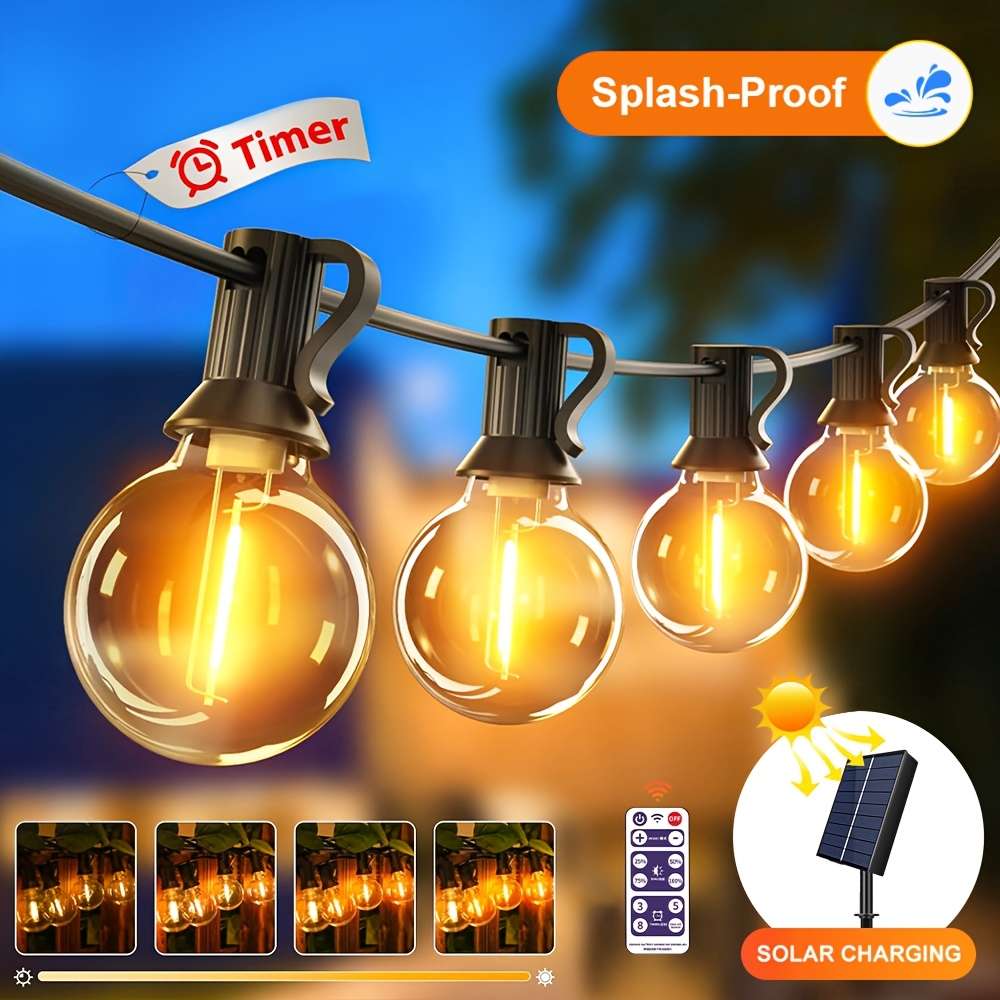 Solar Powered 10-meter 20-lamp String Light + remote control