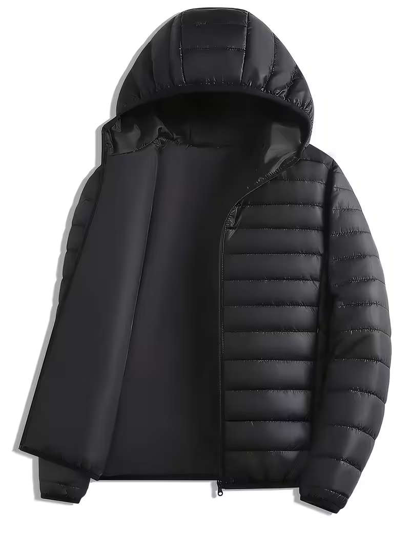 Men's Warm Padded Coat - XL - Black