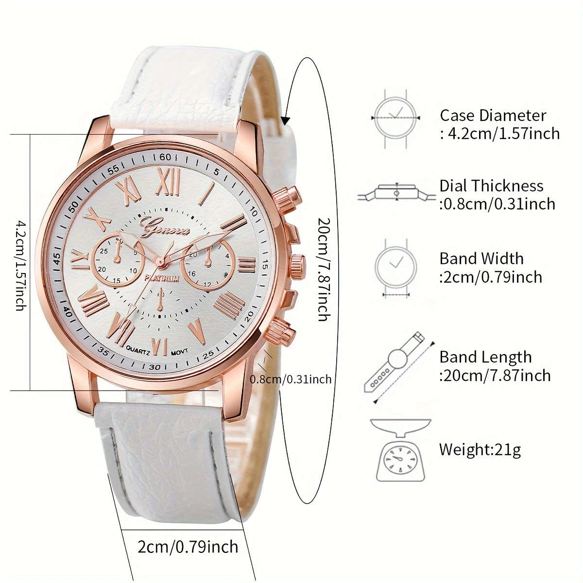 6Pcs Quartz Watch Jewelry Set