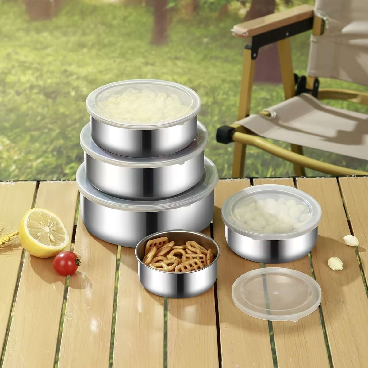 5pcs set of food storage containers with lids suitable for vegetables fruits kitchen supplie