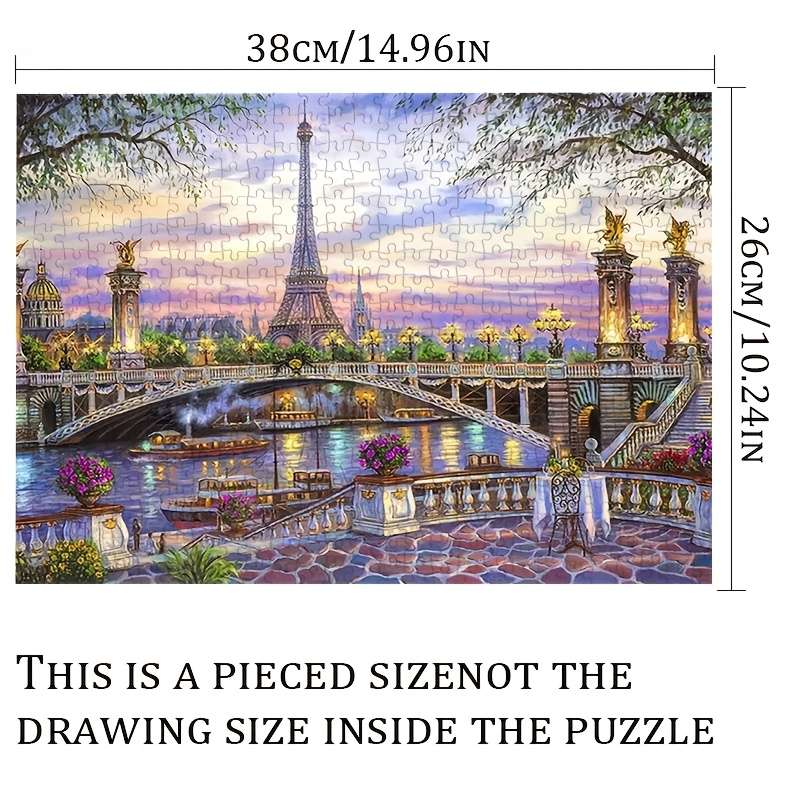 1000pcs Eiffel Tower Light Puzzle for Adults Charming Parisian Landscape Durable T