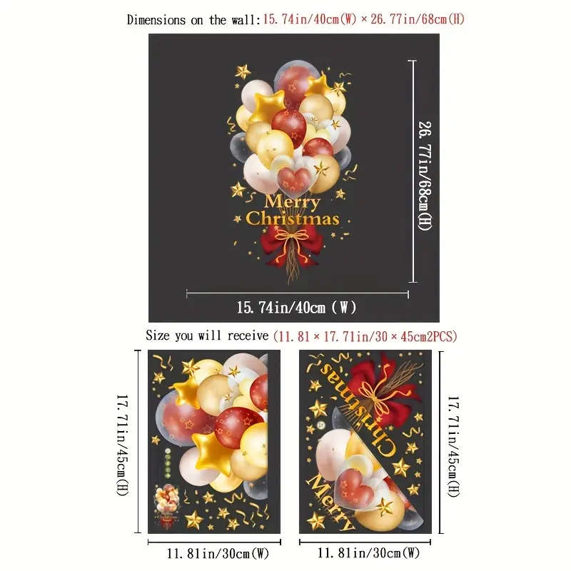 2 Christmas Window Stickers