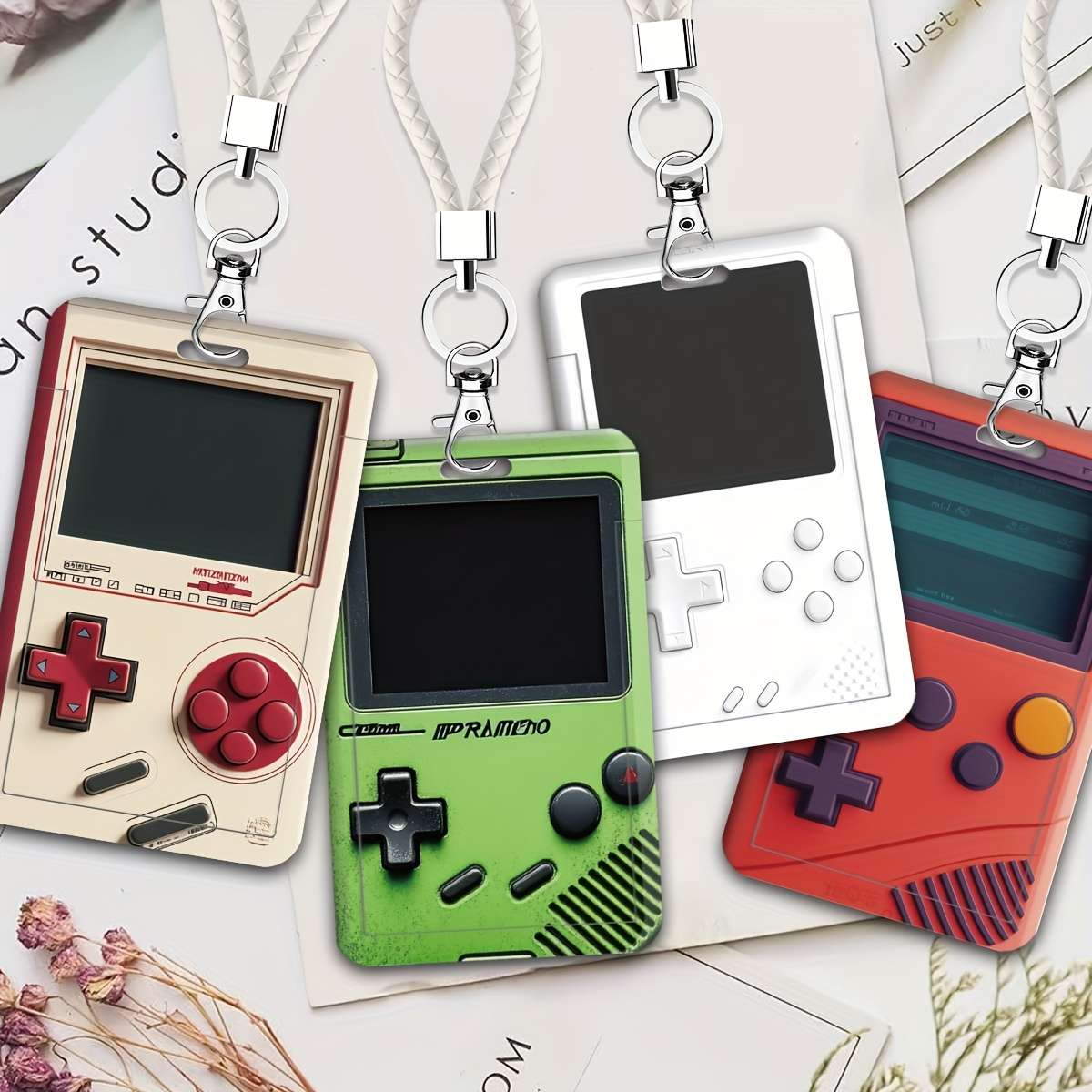 One Pack Red And White Game Console Pattern Series Doctor Nurse Card Holder Bus Card Holder Cam