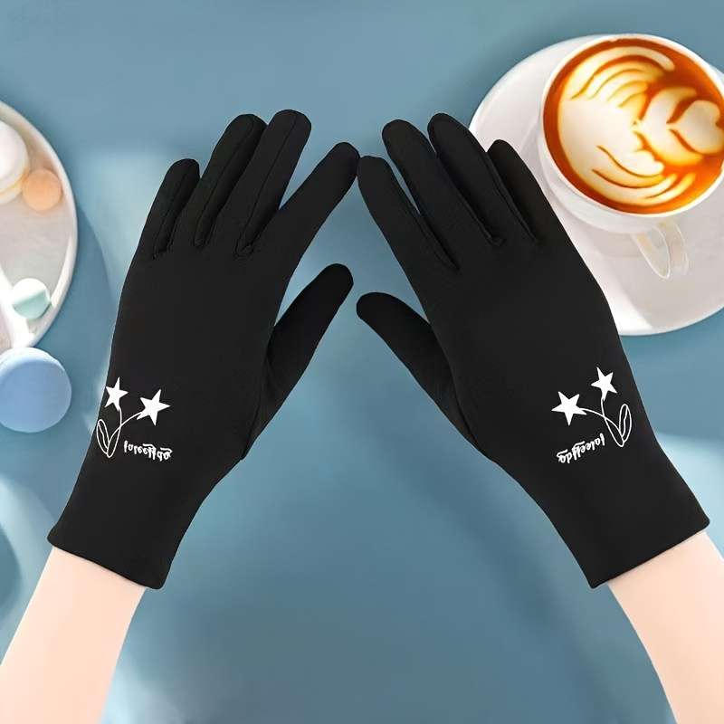 1 Pair Black Warm Gloves