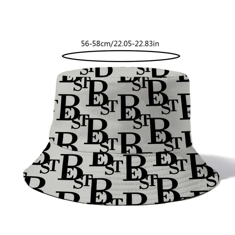 Unisex Bucket Hat With Letter B Print 100% Polyester Lightweight Non-Stretch Holiday Theme