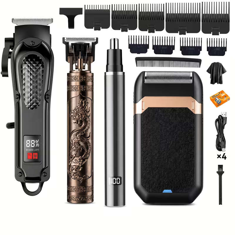 4pcs Gents Cordless Hair Clipper Set