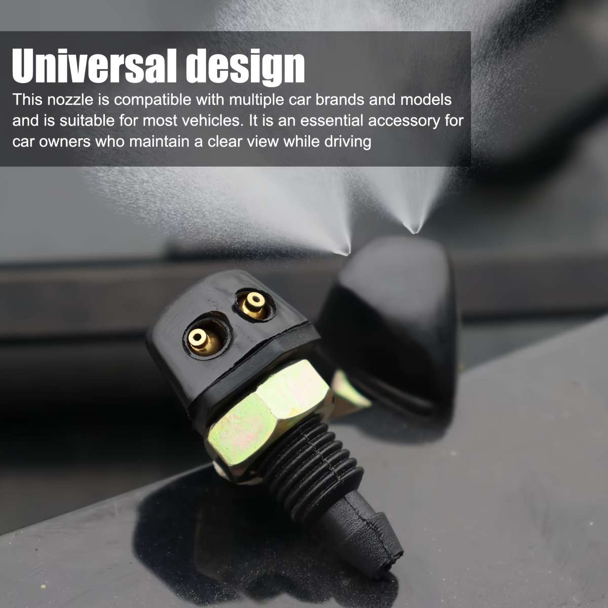 2Pcs Universal DIY Car Windshield Washer Jet Nozzle