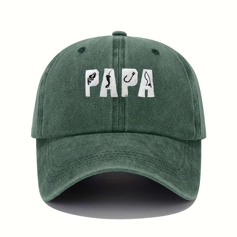 Vintage Lightweight Washed Baseball Cap with a Fishing Theme Adjustable And Suitable for Both