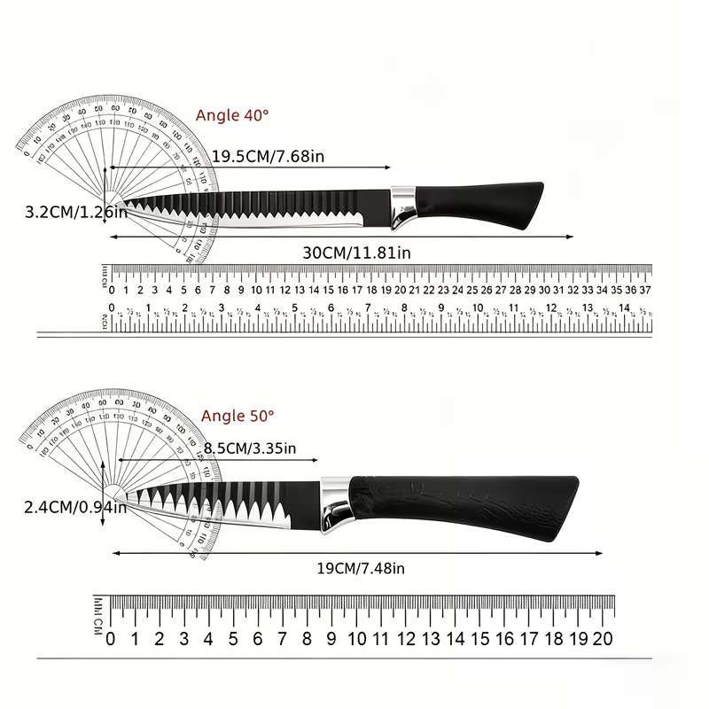 6Pcs Stainless Steel Textured Knife Set