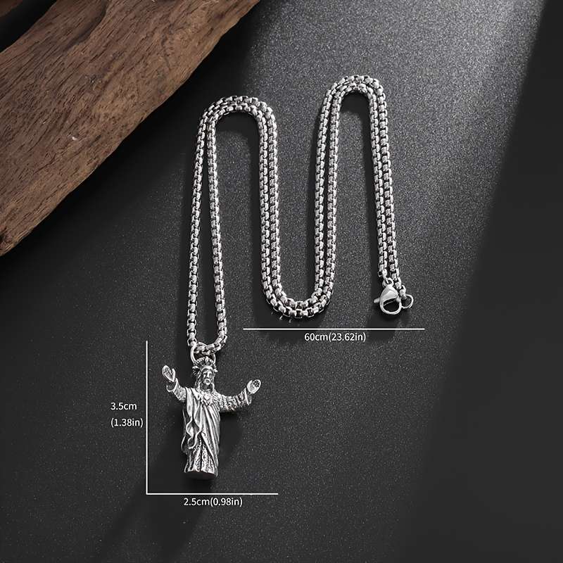 1 Piece Silvery Jesus Theme Pendant