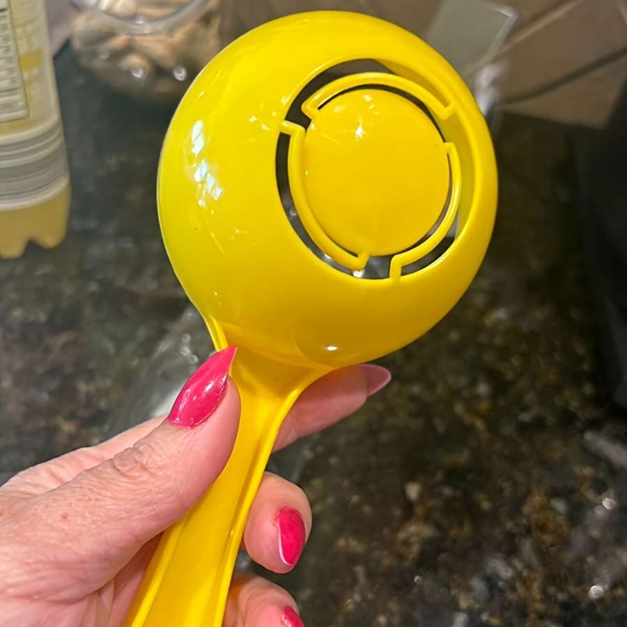 1pc Bright Yellow Half-Circle Shaped Rice Paddle Durable Plastic Kitchen Tool with Ergonomic
