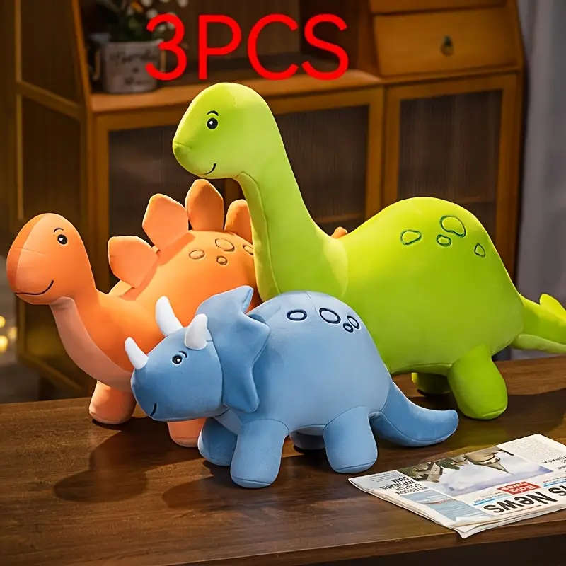 3 Cute Dinosaur Plush Toys