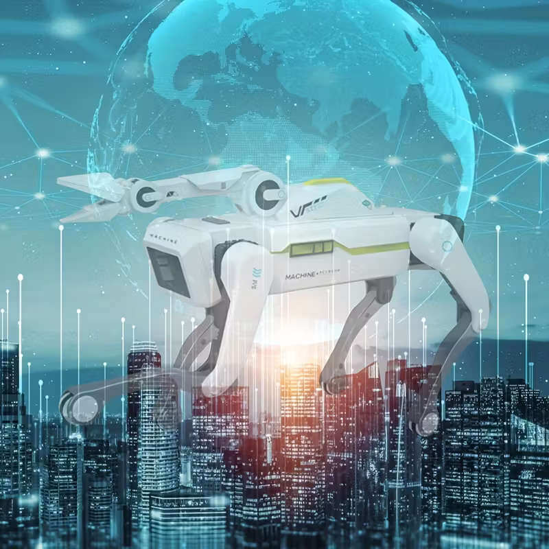 AI Smart Interactive Intelligent Dog Robot with Remote Controlled Arm