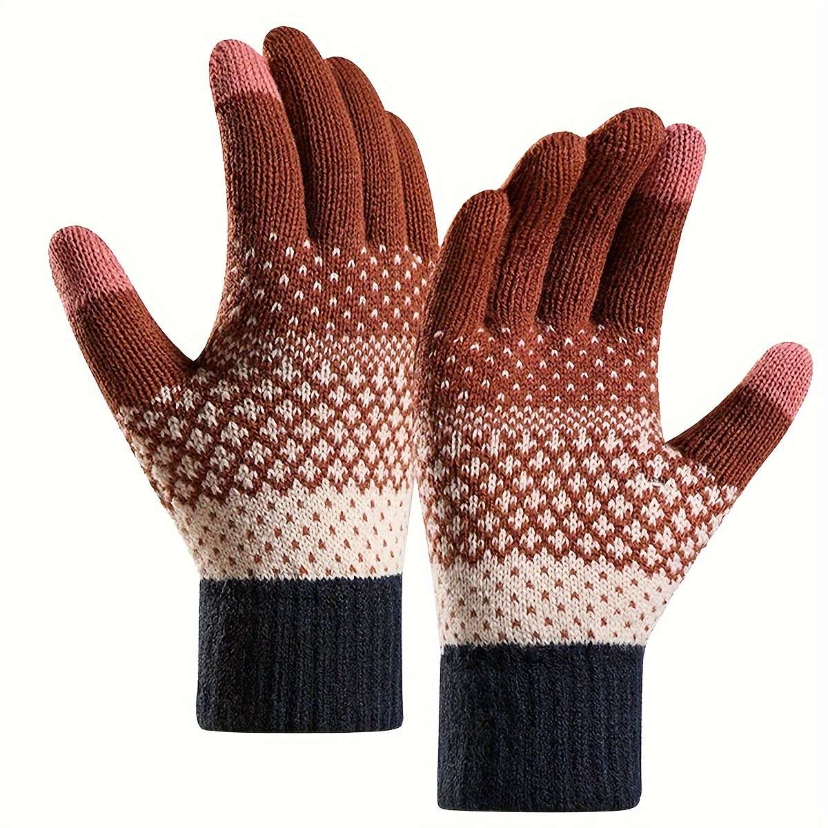 1 Pair Black Warm Gloves