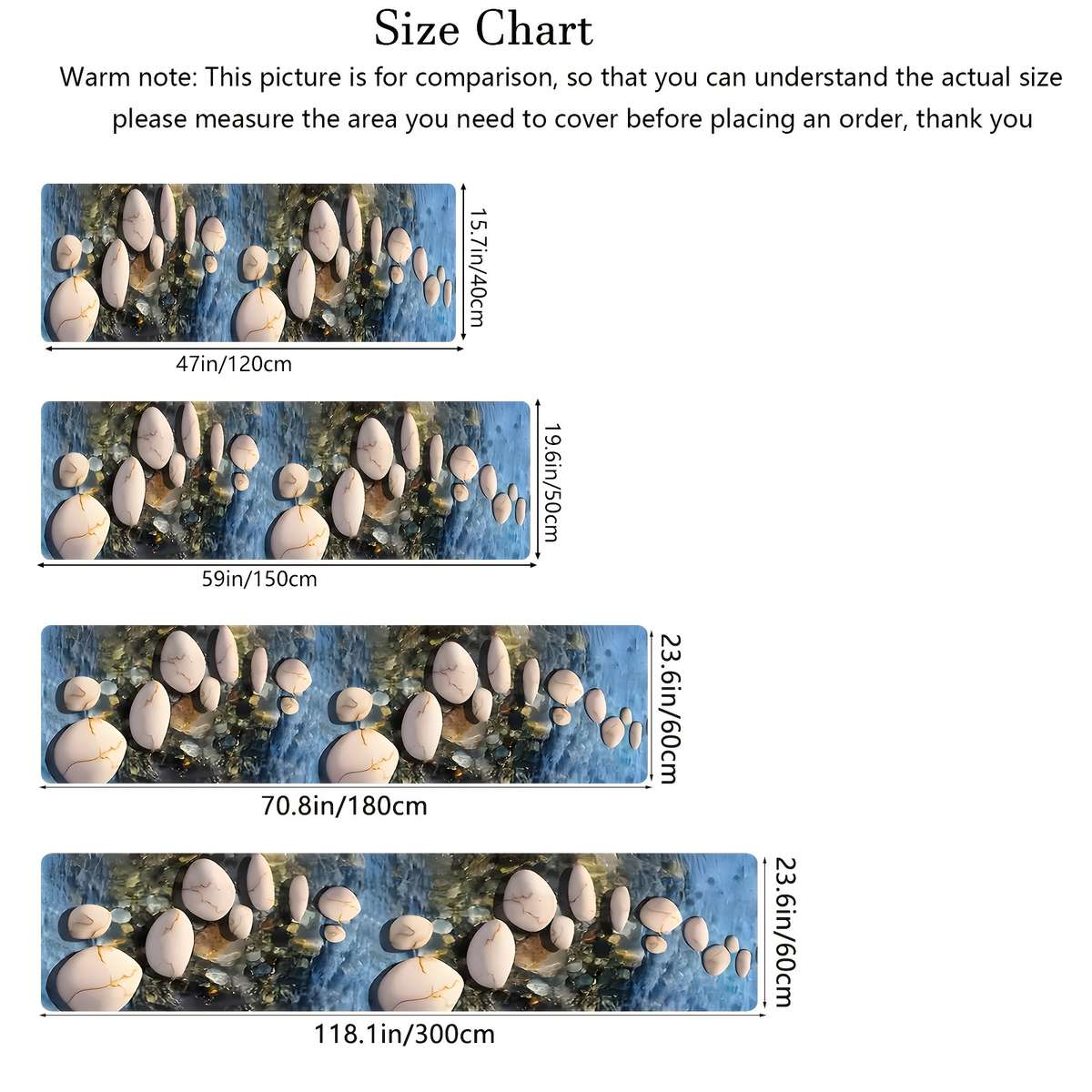 1Pc 19.6x59inch 50x150cm Floor Mat