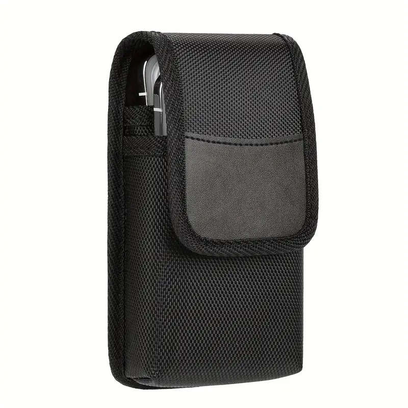 Men's Dual-Pocket Faux Leather Phone Holster with Belt Loop Durable Lightweight Multi-Functional