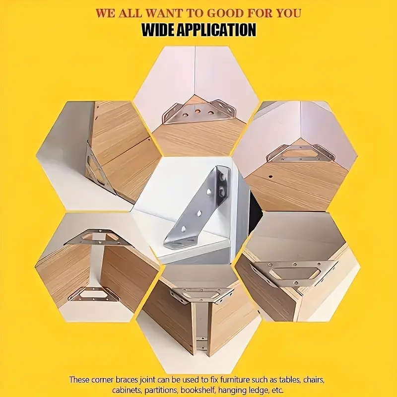 32pcs set Durable Metal Corner Connectors Iron Construction for Furniture and Frame Reinforcement