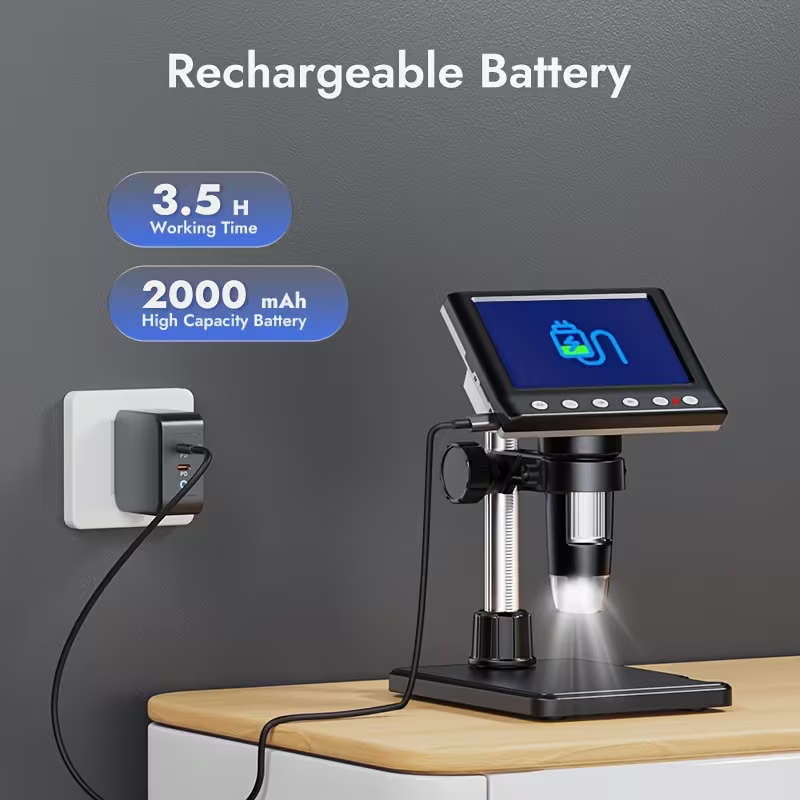 4.3 Inch IPS Digital Microscope, 1080P HD, 10X-1000X Magnification