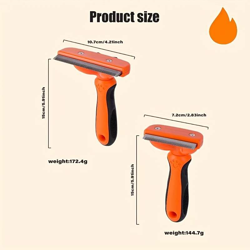 Orange Red Small Pet Comb