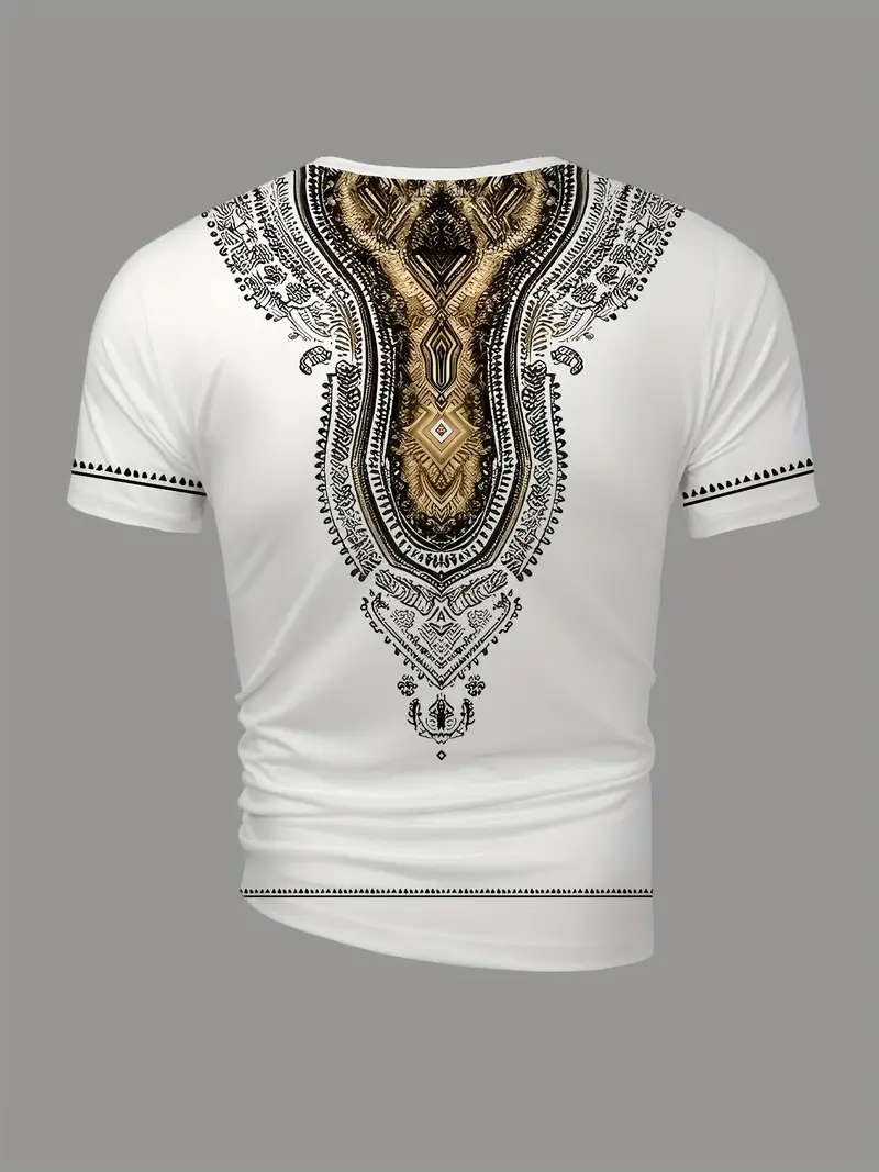 Men's Ethnic Totem T-Shirt - Soft, Breathable, Casual Crew Neck