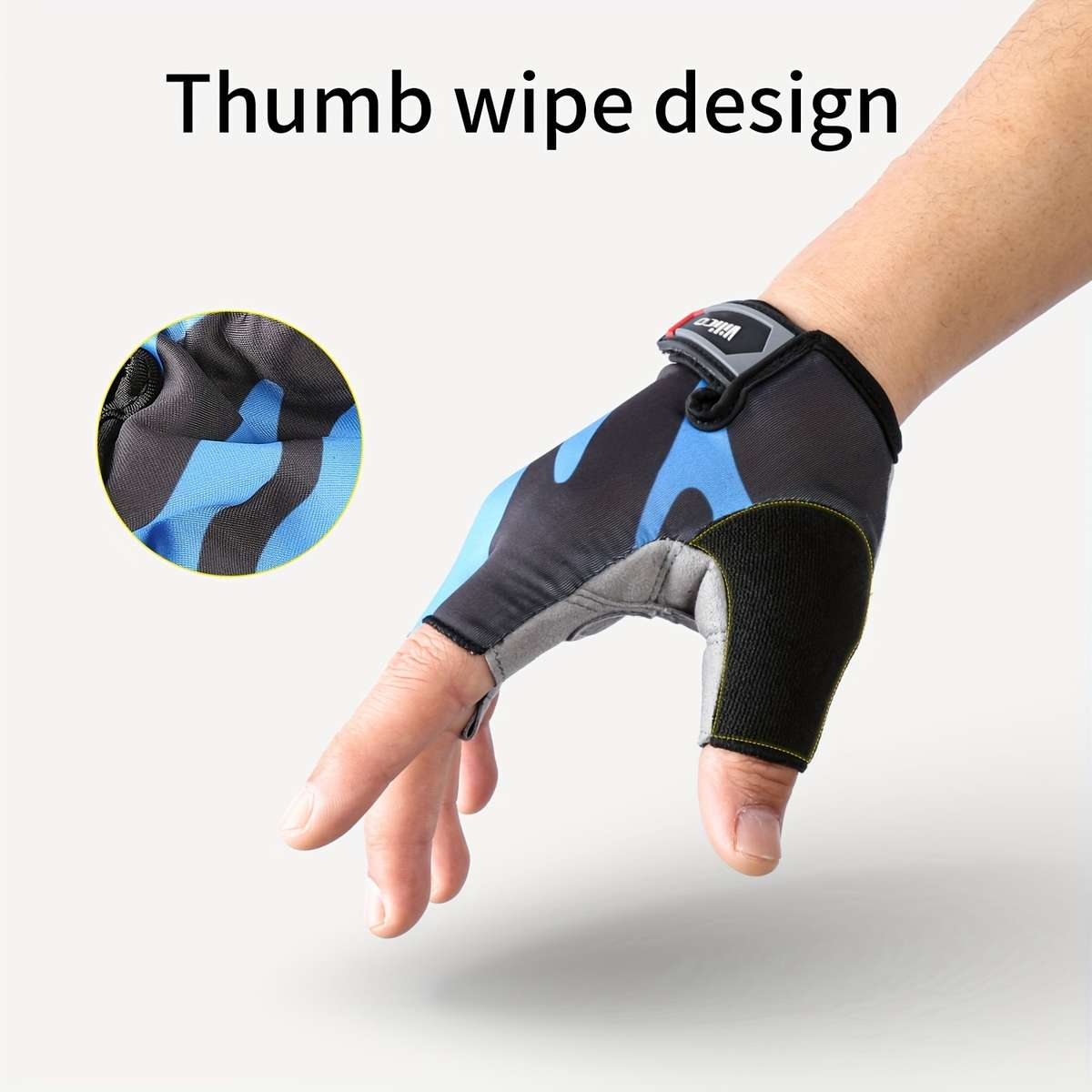 1 Pair Blue Size M Outdoor Sports Gloves