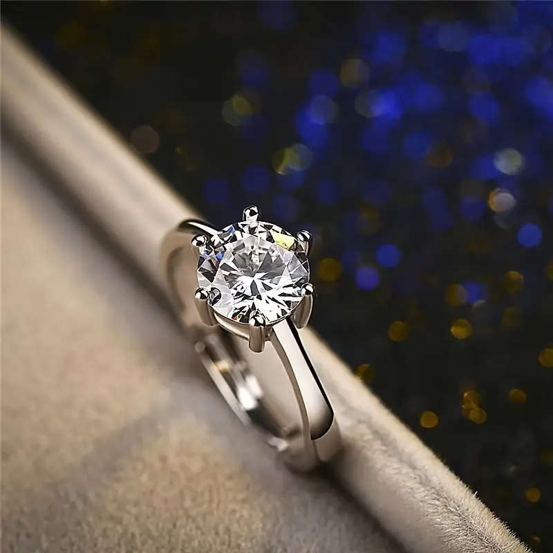 Women's Elegant Adjustable Ring with Sparkling Cubic Zirconia