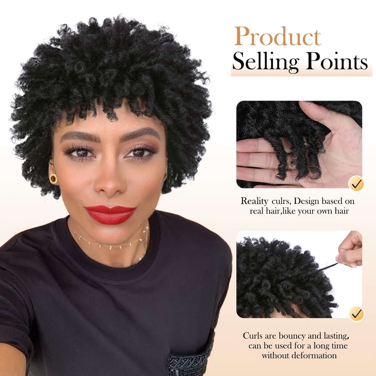 1Pc 1B 10.16cm Fashion Design Wig