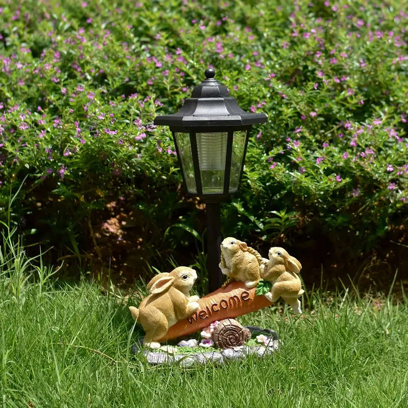 1 x Solar Rabbit and Carrot Garden Light