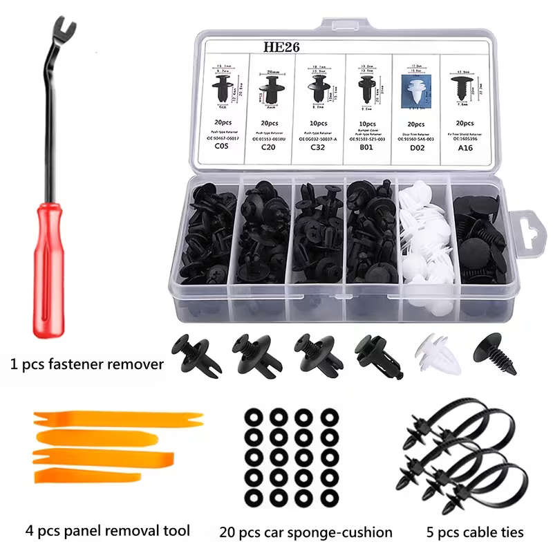 130pcs Car Retainer Clips And Fastener Remover Kit