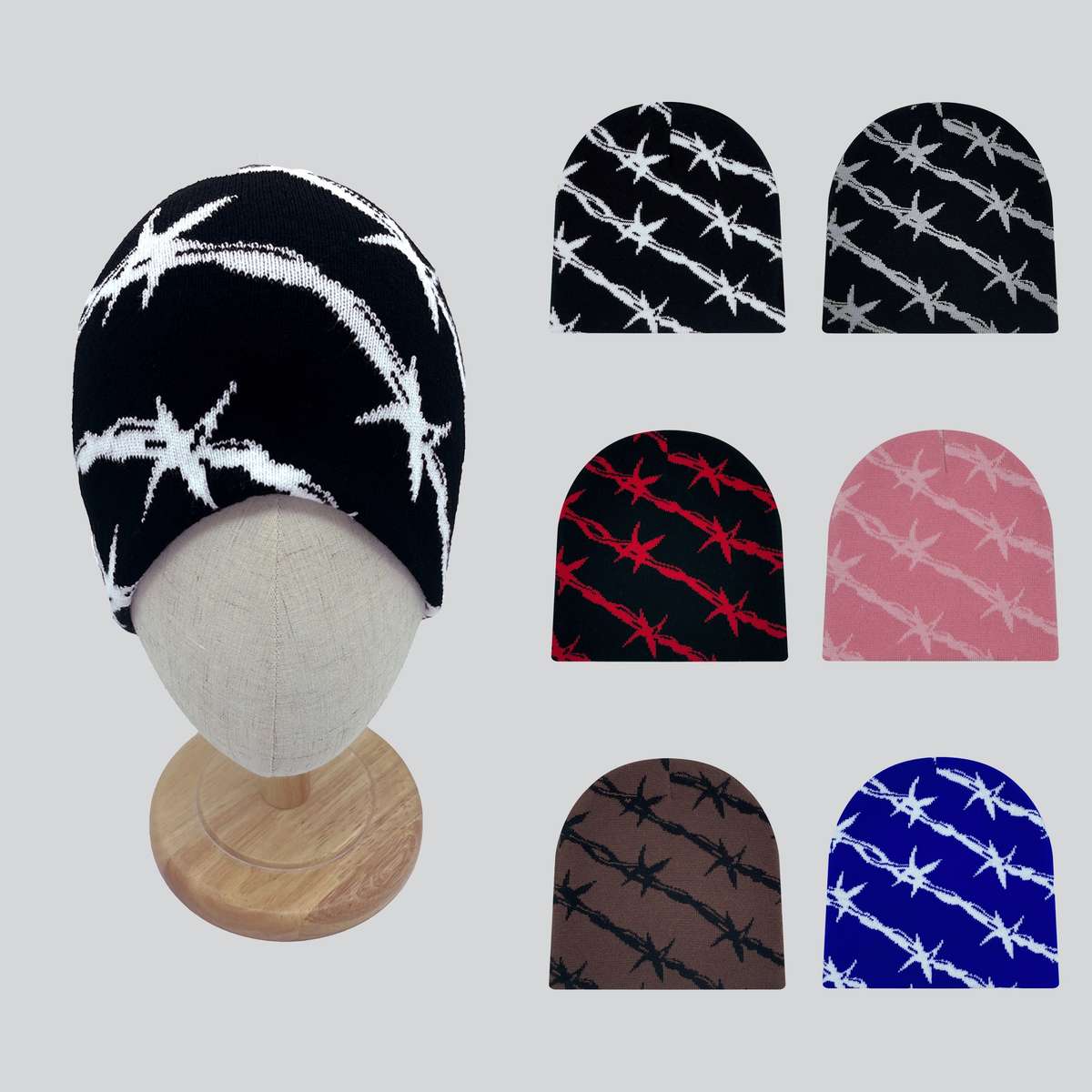 A Stylish Unisex Knit Hat With A Herringbone Pattern
