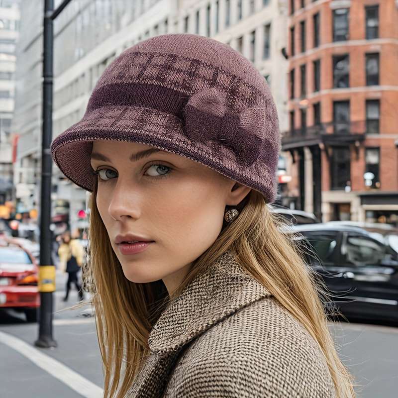 1pc  New Autumn and Winter Bow Decorated Knitted Hat Fashionable and Versatile Suitable f