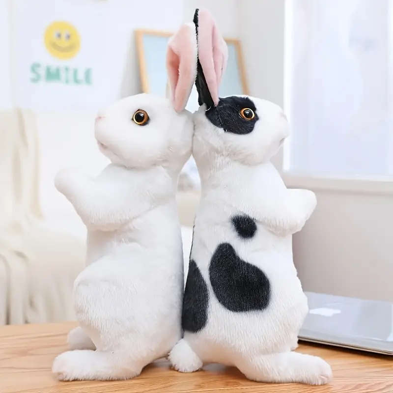 1-Piece Realistic Rabbit Plush Toy Set White