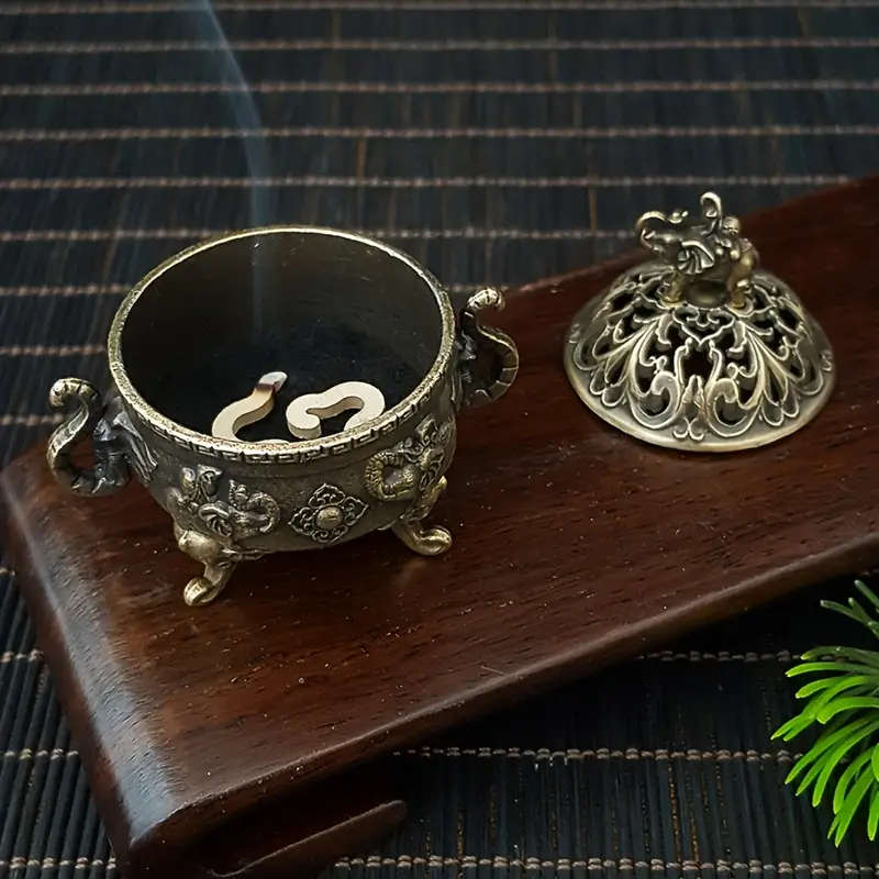 Elegant Metal Elephant Tea Ceremony Incense Burner