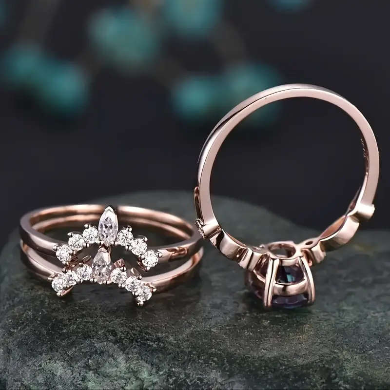 3 Pieces Sunflower Design Fashion Vintage Ring Set