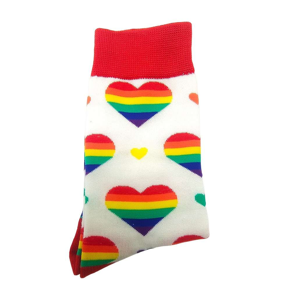 1 Pair White Love Style One Size Socks