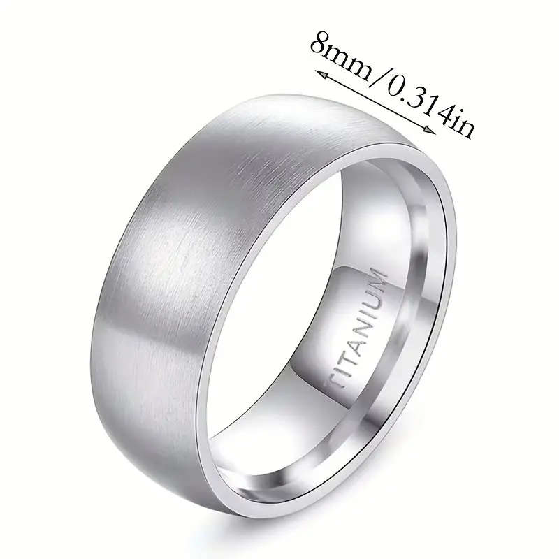 Titamium Men's Band Ring - Minimalist Modern design, Polished Metallic Finish