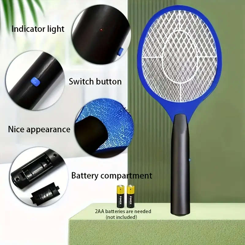 1pc Electric Mosquito Killer Flash Battery Lightweight Portable Indoor Bug Zapper with UV Light Larg