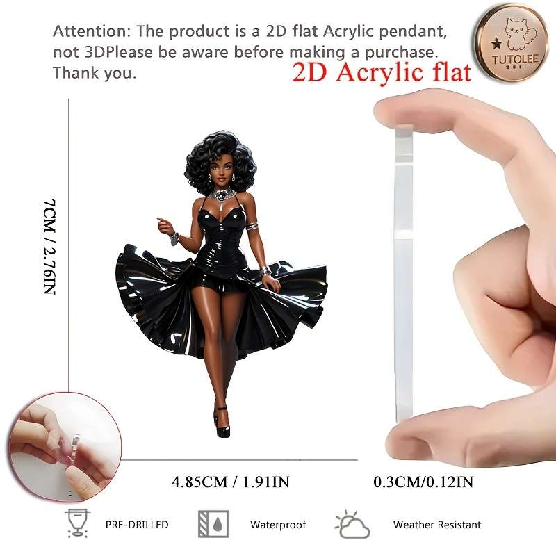 2D Flat Acrylic Flat Pendant Classic Beauty Figure