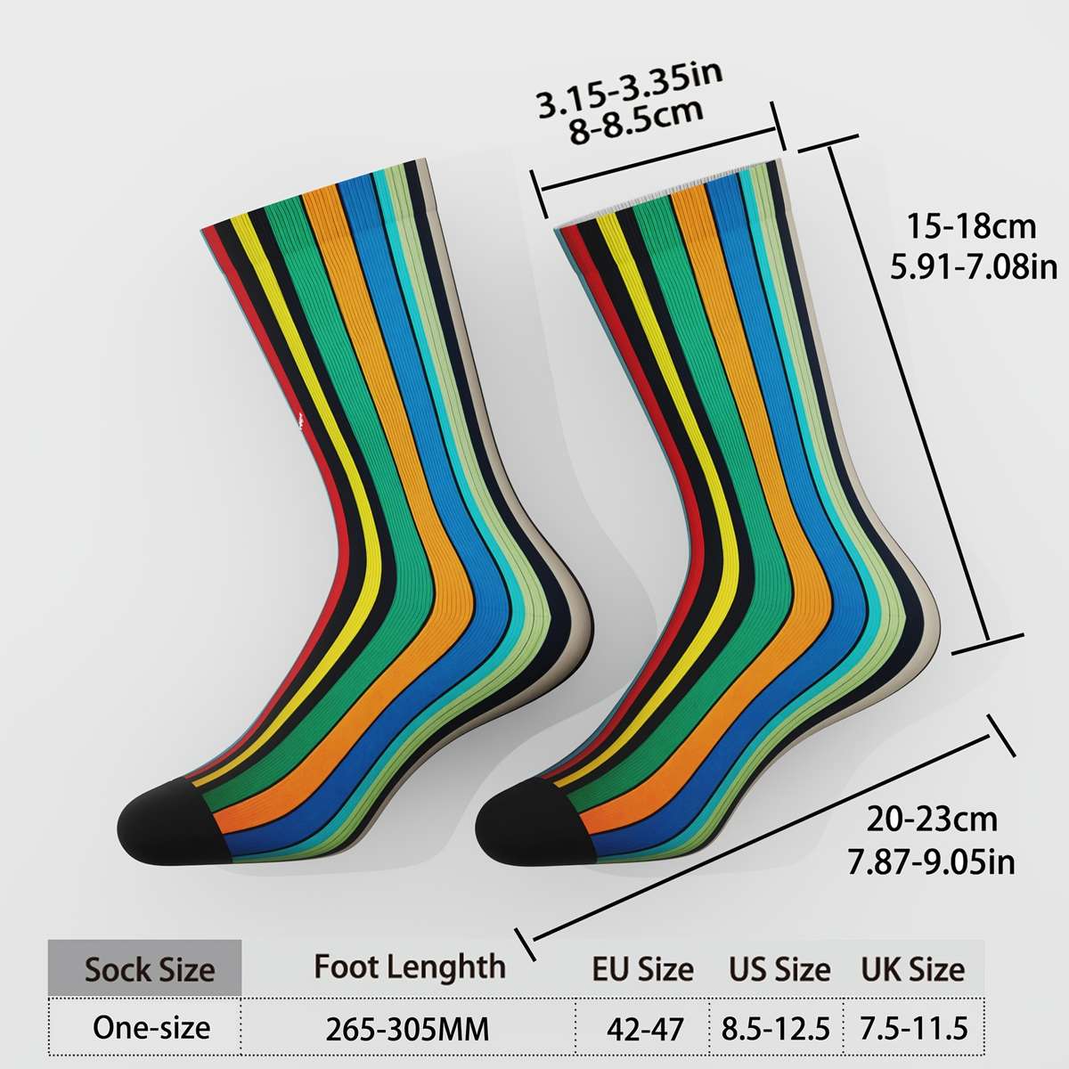 1 Pair Multicolor One Size Socks