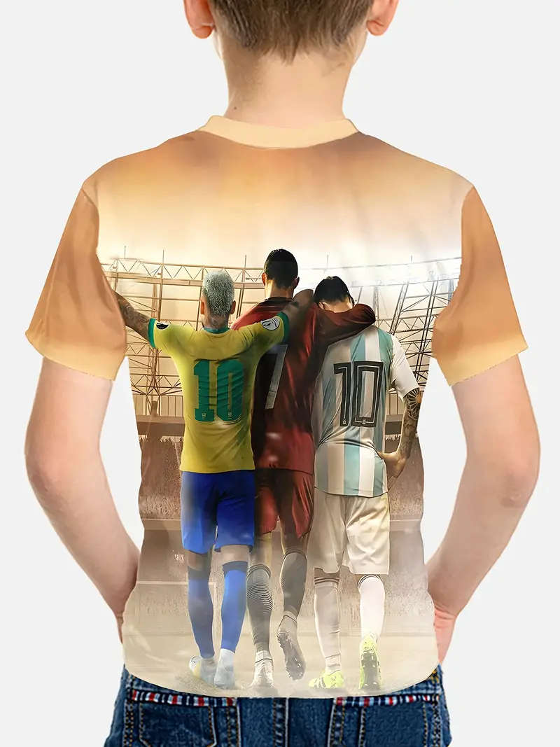 Kids Soccer T-Shirt, Crew Neck - Size: 9-10Y